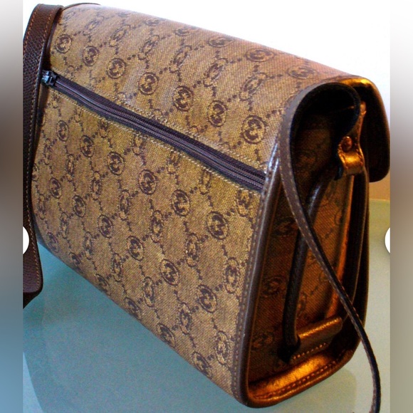 Morabito Brown Vintage Paris Monogram Crossbody/Shoulder Bag - Picture 9 of 10